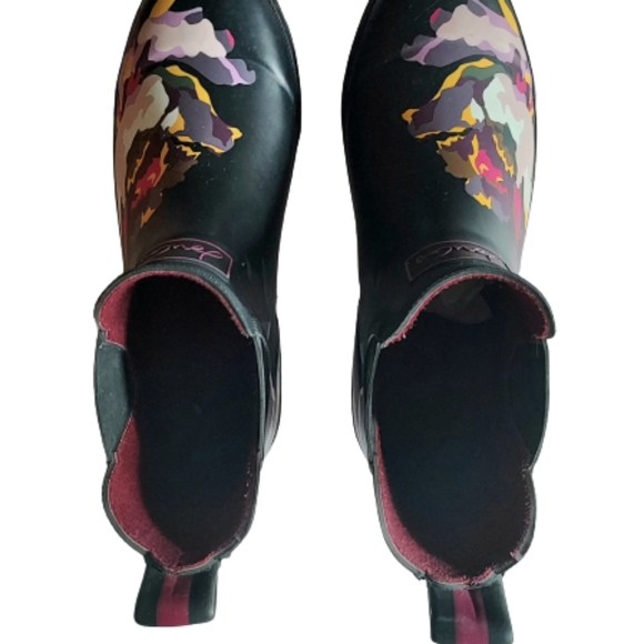 Joules Rubber Rain Outdoor Waterproof Floral Ankle Wellington Boots - Picture 4 of 11